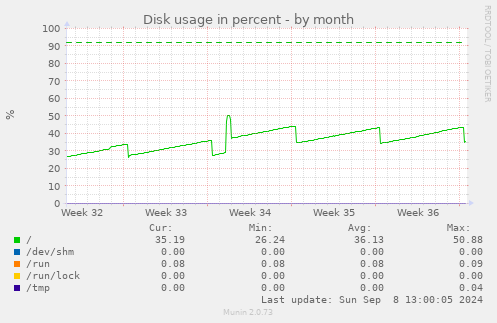 Disk usage in percent