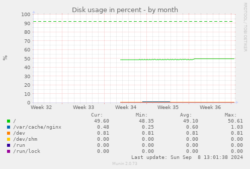 Disk usage in percent