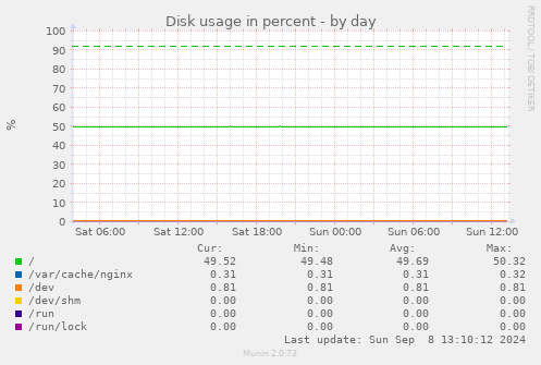 Disk usage in percent