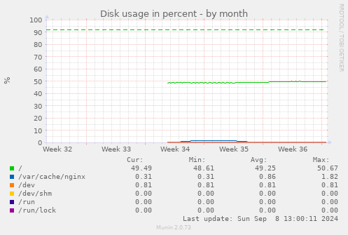 Disk usage in percent