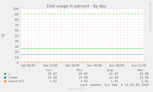 Disk usage in percent