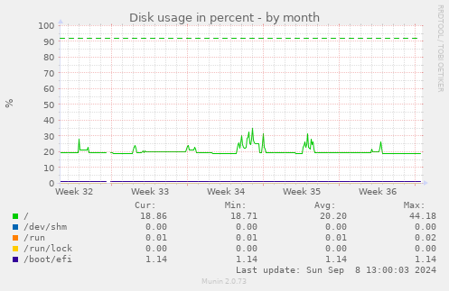 Disk usage in percent