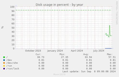 Disk usage in percent