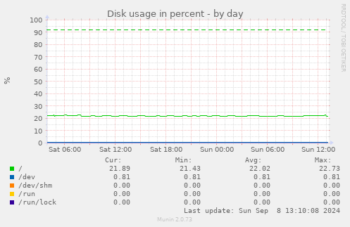 Disk usage in percent