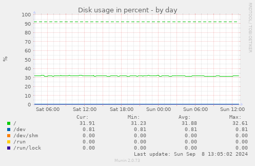 Disk usage in percent