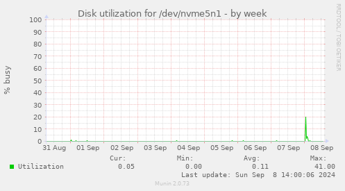 Disk utilization for /dev/nvme5n1