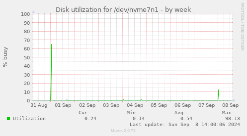 Disk utilization for /dev/nvme7n1