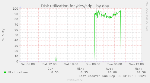 Disk utilization for /dev/sdp